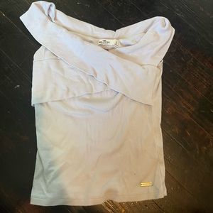 Hollister off the shoulder shirt, size small, light blue